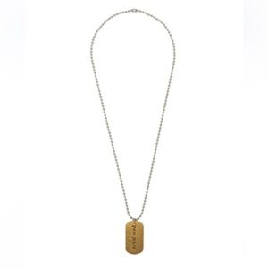 Palm Angels Military Logo-Engraver Tag Necklace Gold